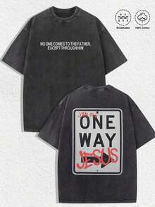 2026-Camisa de manga corta con botones y efecto lavado retro para hombre, top de textura vintage relajada, atuendo casual diario para la calle - Negro - Ver 5