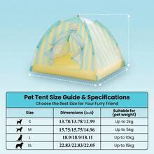 Lều cho thú cưng thoáng khí mùa xuân/hè mới, có rèm che, giường/nhà cho thú cưng có thể tháo rời và giặt được, phù hợp cho chó và mèo. - Nhiều màu - Xem 2