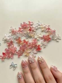 50 piezas de suministros de arte de uñas con mariposas de colores brillantes, exquisitos y atractivos, decoración de uñas, DIY, igual que en el salón de uñas - Multicolor - Ver 3