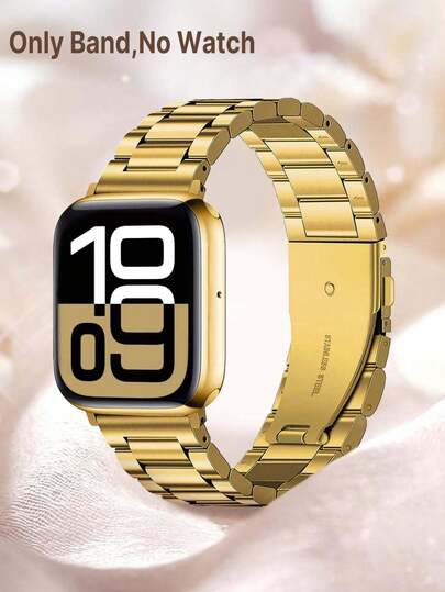 1pc Fashion Gold Metal Watch Band, Compatible With Apple Watch Series 11/10/9/8/7/6/5/4/3/2/1 SE Ultra, Easy Quick Release Stainless Steel Strap With Removal Tool, Fits 44mm 38mm 40mm 41mm 42mm 45mm 46mm 49mm, Suitable For Parties, Holidays, Gifts, Accessories For Women, Beach Accessories For Women, Men And Women Watch Bands