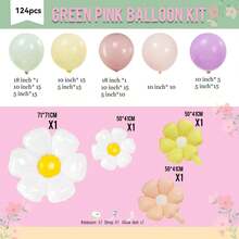124 Pastel Balloons In Pink, Yellow, And Green, Perfect For Baby Showers, Bohemian Birthday Parties, Baptisms, Bridal Showers, Bachelor/Bachelorette Parties, Gender Reveal Events, Afternoon Tea, And Floral-Themed Party Decorations. - View 6