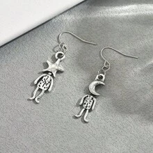 Mặt dây chuyền hình người thiết kế sáng tạo phong cách Bohemian, chạm khắc hình mặt trăng và sao, họa tiết độc đáo, quà tặng thời trang cho nữ, thích hợp cho tiệc tùng và phối đồ hàng ngày. - Hoa tai - Xem 6