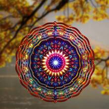 10-Inch Outdoor Wind Chime, Metal Material With 360° Rotating Hook, Top Choice For Spring/Summer Patio/Balcony Decor, No Battery Required, Highly Sculptural Dynamic Effect, Suitable As Gift For Design-Conscious - A - View 10