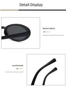 1pc European And American Retro Cat Eye Frame Y2K Fashion Glasses, Versatile Casual Lightweight PC Fashion Glasses, Suitable For All Seasons - Multicolor - View 4