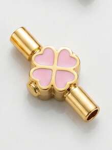 Bộ trang sức tự làm cao cấp gồm một phụ kiện hình trái tim cỏ bốn lá bằng men và dây bện, dùng để tùy chỉnh vòng tay. - Phụ kiện tự làm - Xem 25