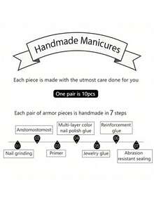 10pcs Set High-End Cute Cartoon Style, Hand-Painted Zebra Pattern, 3D Embossed Design, Bee, Shiny Small Pearl Handmade False Nails, Suitable For Amusement Parks, Aquariums And Spring Outings To Appreciate Flowers - Multicolor - View 5