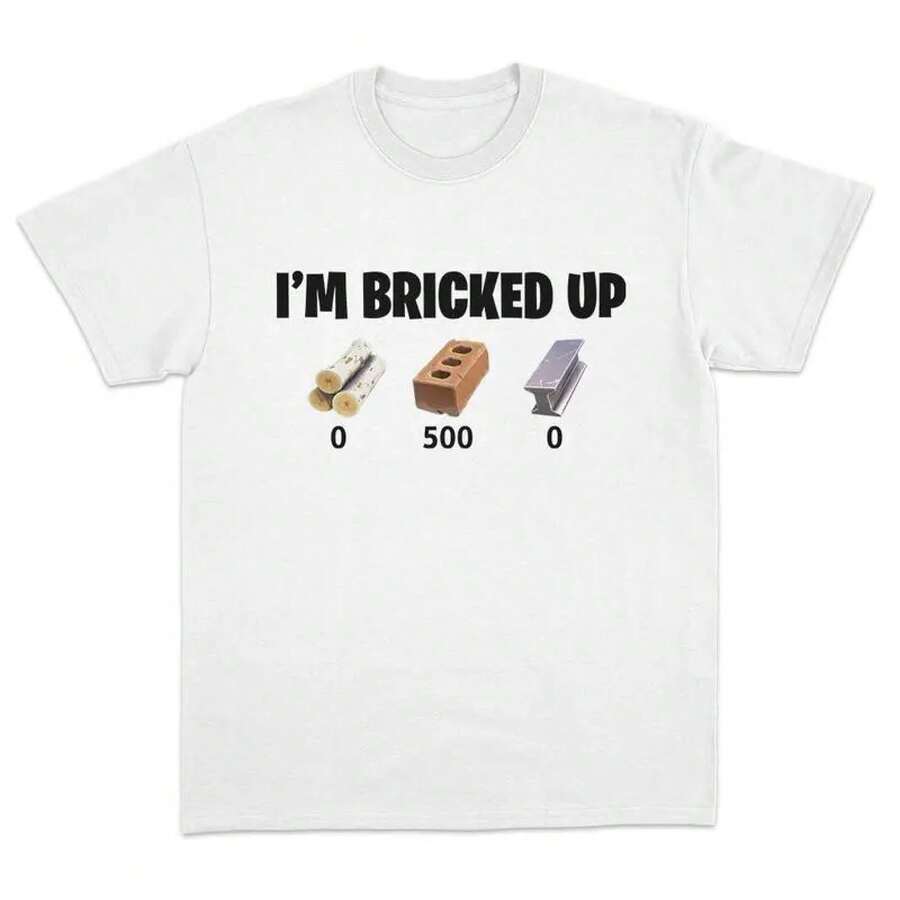 I'm Bricked Up Meme Tee, Cool Graphic Shirt, Perfect For Casual Outfits.Golf Gift T-Shirt For Men And Women - 白色 - 查看 1