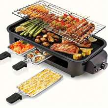 AORAN Versatile Electric Grill: Smokeless Indoor BBQ, Portable Griddle. Non-Stick, Dishwasher, Lightweight. Great For Gatherings, Outdoor Use. Durable, Quick Heat. Perfect Holiday Gift. - US B Type Plug(110-127V) - View 10