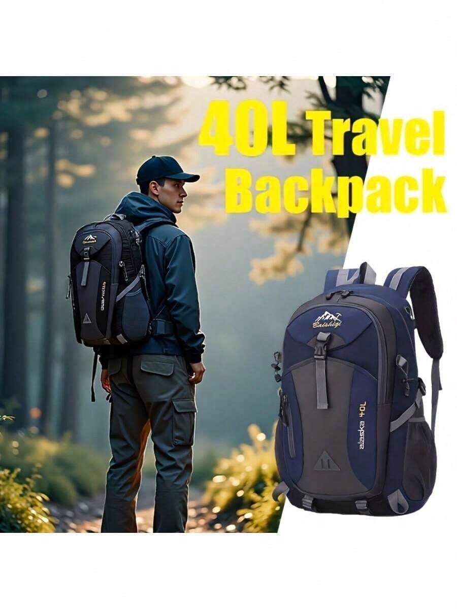 1 Piece 10.57 Gallon Hiking Backpack Lightweight Computer Protection High Quality Unisex Camping Rock Climbing Outdoor Sports Large Capacity Travel Backpack Valentine's Day Gift Camping Rock Climbing Gear - màu đen - Xem 1