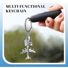 30pcs/Pack Airplane Keychain Assortment, Including 10pcs Travel Keychain, 10pcs Clear Organza Bags And 10pcs Thank You Tags, Earth Camera Travel Airplane Keychain Party Wedding Gift DIY Keychain Pilot Travel Lover Adult And Aviation Enthusiast Accessory - View 6