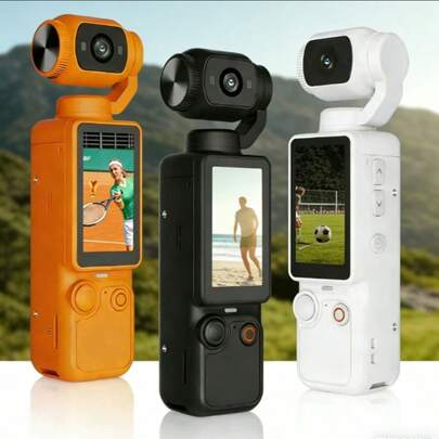 便携式高清夜视运动相机，180°旋转镜头 - 解放双手的可穿戴相机，适用于骑行、徒步和运动录像，可充电，视频日记相机，口袋大小的稳定器相机，180°旋转，全身拍摄，适合视频录制，是生活记录和旅行的理想之选，2000mAh电池