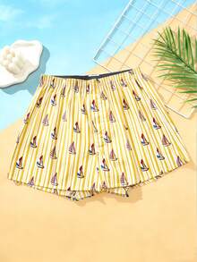 1pc Men's Multicolor Cotton Plaid Print Fashion Comfortable Boxer Briefs - Multicolor - View 4