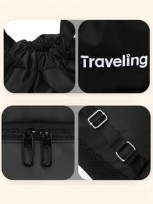 旅行收納袋防水游泳袋，底部設有拉鍊隔層可放濕衣物，耐用乾濕分離泳衣鞋子背包抽繩健身袋，適用海灘度假、衝浪、夏季露營健身套裝 - 彩色 - 查看 8