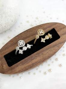 2pcs 18K Gold Plated Four-Leaf Clover Adjustable Open Rings, Suitable For Daily Wear And Holidays, Ideal Gift For Mom/Wife/Friend - Multicolor - View 7