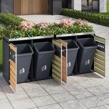 Garbage Storage Box, With Lock, Two Doors, Planting Area, With Ventilation - 灰色1 - 查看 4