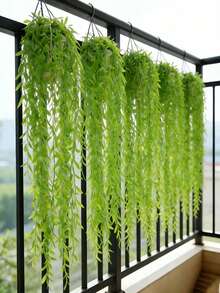 1/3 dây leo mây nhân tạo dài 41 inch, 5 dây trang trí cây thường xanh giả, cành lá liễu mềm mại như lụa, thích hợp trang trí tường, trần nhà, ban công, đám cưới, tiệc tùng, trong nhà và ngoài trời, vật trang trí xanh mướt như thật. - màu xanh lá - Xem 5