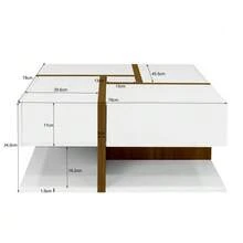 High-Gloss Coffee Table With 4 Drawers, Linear Design And Unique Color Combination, Storage Space Underneath. 78 X 78 X 36 Cm. - White 1 - View 5