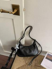 2026新款极简主义女士腋下包，独特纹理法棍包，多功能单肩/斜挎包（带吊坠） - 彩色 - 查看 6