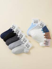 10 đôi tất trẻ em unisex in số 23 và sọc đôi, tất thoáng khí cho bé trai và bé gái, phù hợp cho mọi mùa và mặc hàng ngày. - Nhiều màu - Xem 3