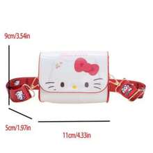 SANRIO Hello Kitty 时尚卡通公主包，PU 防水零钱包 - 可调节轻便肩带，女士化妆包，采用耐用涤纶材质，可爱防盗钱包，适合日常使用/旅行 - 情人节礼物、妇女节特别礼物、返校季礼物、可爱卡通单肩包、防水斜挎包、时尚动漫手提包、生日礼物、甜美可爱设计、生日礼物、派对礼物、万圣节礼物、复活节礼物、圣诞节礼物 - 彩色 - 查看 12