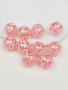 10 件 16 毫米彩色花朵印花珠，花卉图案珠子，用于 DIY 珠宝制作和装饰，可用于耳环、项链、手链、手机链、钥匙链、包包挂饰 - 花朵印花珠 - 查看 18