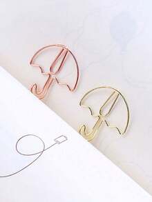 Creative Umbrella Shaped Paper Clips, Cute Cartoon Stationery, Special Shaped Paperclips For Notebook, Journal & Calendar Marking - Multicolor - View 1