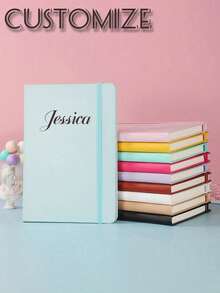 A5 Custom Strap Notebook, PU Leather, Minimalist Design, Thick Texture, Business Notebook, Conference Notebook, Office Notebook, Student Diary, Student Supplies, Back To School, Learning Supplies, Note Taking, Study Writing, Work Notebook, Office Supplies, Christmas Gift, DIY - Multicolor - View 3