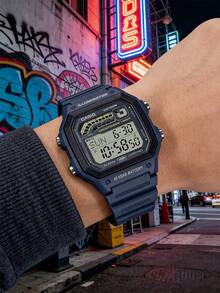Casio Men's Digital Sports Watch 100M Waterproof Blue Resin Strap Illuminator LED Light Countdown Timer Alarm Chrono Military Tactical Watch Shockproof Outdoor Running Hiking Gym Fitness Training Watch Gift for Men Husband Son Adventure Travel Swimming Beach Festival Streetwear Wristwatch Fitness Training Watch Gift for Men Husband Son Adventure Travel Swimming Beach Festival Streetwear Wristwatch Festival Streetwear Wristwatch - 藏蓝色 - 查看 1