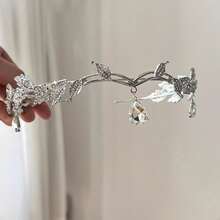 A Women's Rhinestone Pendant Headband, Featuring A Bohemian-Style Forehead Decoration Inspired By Viking Aesthetics. Very Suitable For Decoration And Wear In Photography, Celebrations, Weddings, Festivals, And Halloween Events. - bạc - Xem 11