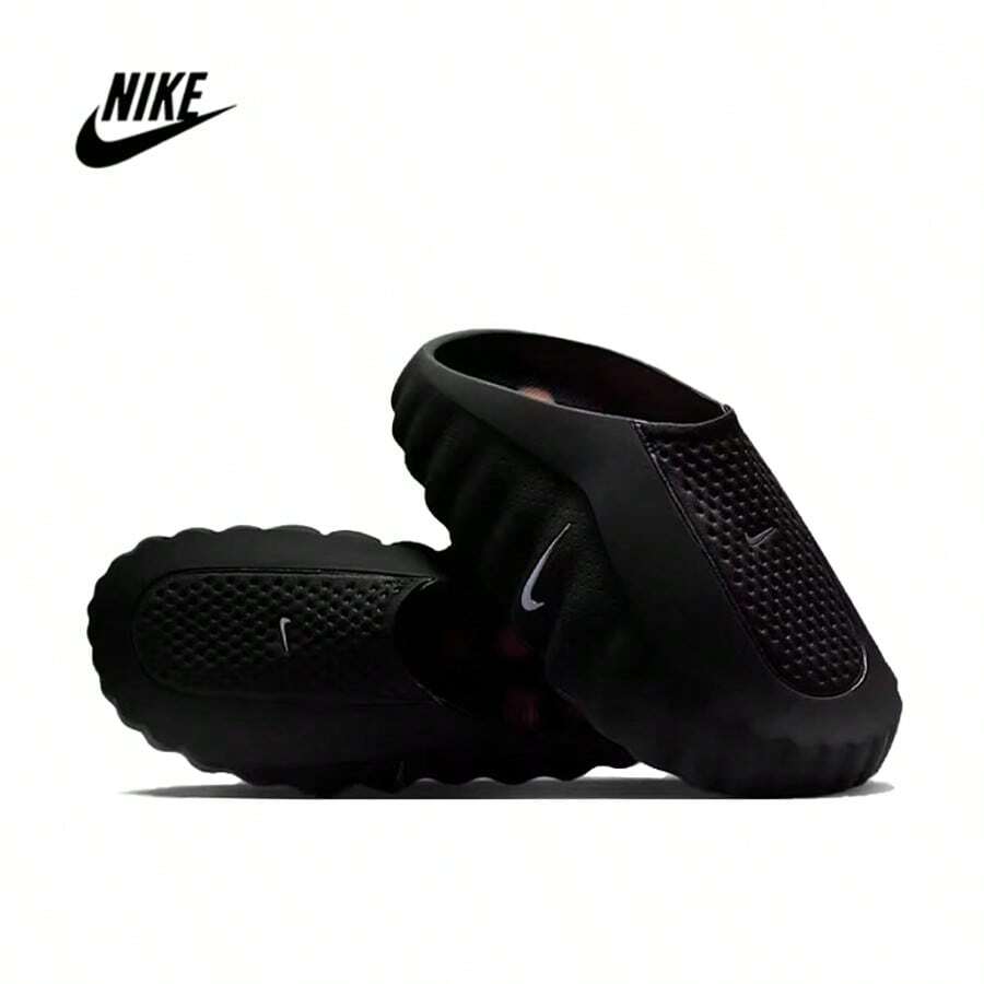 Nike Mind 001 Hyper Crimson Slip-On Mules | Perforated Knit Foam Cushioning Everyday Casual Slides - màu đen - Xem 1