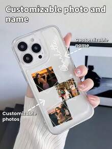 1pc Transparent Shockproof Customizable Puzzle Photo Phone Case, Personalized Name Phone Case, Eternal And Fashionable. An Eternal Customized Phone Case. DIY Customized Phone Case Suitable For S25 Ultra/S25 Plus/S25/S24 Ultra, 11/11 Pro/11 Pro Max/12/12 Pro/12 Mini/12 Pro Max/13/13 Pro/1 Pro Max/13 Mini/14/14 Plus/14 Pro/14 Pro Max/15/15 Plus/15 Pro/15 Max/16/16 Plus/16 Pro/16 Pro Max 16E, Android Phones - Clear - View 5