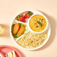 1/2/3件套圆形塑料分隔餐盘，配有叉子和勺子，可用洗碗机和微波炉加热，四格设计，可盛放早餐食物、水果沙拉等，适合女性和学生控制饮食、减肥，适用于家庭、餐厅、学校、办公室、户外野餐和露营等场合。 - 彩色 - 查看 5