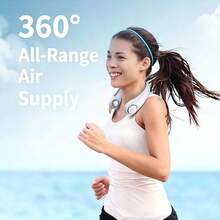 AIRPROSSING Ventilador de cuello colgante, ventilador de cuello portátil sin aspas con 5 niveles de velocidad y pantalla LED, adecuado para estudiantes, oficina, viajes al aire libre, regalo perfecto - Estilo de cuello - Ver 8