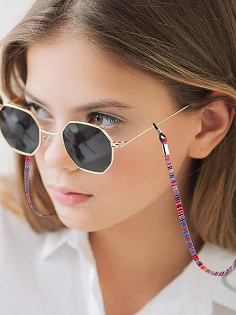 5pcs Bohemian Style Fashion Eyeglass Chain, Multi-Functional Mask Holder, Suitable For Women's Travel & Daily Use, Stylish Beaded Eyeglass Lanyard, Non-Slip Fashion Eyeglass Chain And Mask Holder - Multicolor - View 1