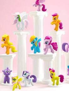 MY LITTLE PONY 12pcs Desktop Decor Miniatures, Perfect Gifts For Young People On Birthday, Christmas, Back To School, Suitable For Birthday Celebration, Friend Gifts, Memorial Gifts, Decorations, Home Decor, Valentine's Day Gifts - Multicolor - View 9