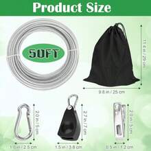 Clothesline For Travel50Ft Retractable Cloteine Outdoor Eavy Duty Travel Cloteine Retractable Clotes Line  Ouide Travel Cam Clotes Line Galvanized Steel Material Wit 10 Cls Stoe Bag - White - View 2