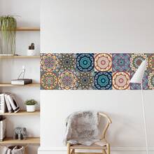 OUTANA 200cm Length Vinyl PVC Retro Floral Pattern Tile Wallpaper Border, Self-Adhesive, Removable, Easy Installation For Living Room, Bedroom, Kitchen - Multiple Styles - View 5