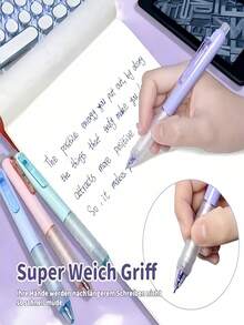 1pc/4pcs Erasable Ballpoint Pen, Blue Erasable Gel Ink Pen, 0.5mm Tip, Refillable Ink With Eraser, Suitable For Stationery, Pens, Office Supplies, Easter, Diary - Sets - View 1