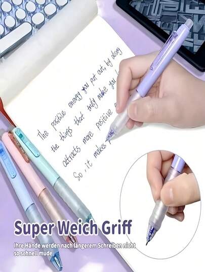 1支/4支装可擦圆珠笔，蓝色可擦凝胶墨水笔，0.5毫米笔尖，可替换墨水，带橡皮擦，适用于文具、钢笔、办公用品、复活节、日记本等。