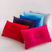 1pc Inflatable Square Pillow, Travel Neck Pillow, Portable U-Shaped Pillow Suitable For Airplane, Lightweight Foldable Nap Pillow Suitable For Travel And Office - Multicolor - View 2