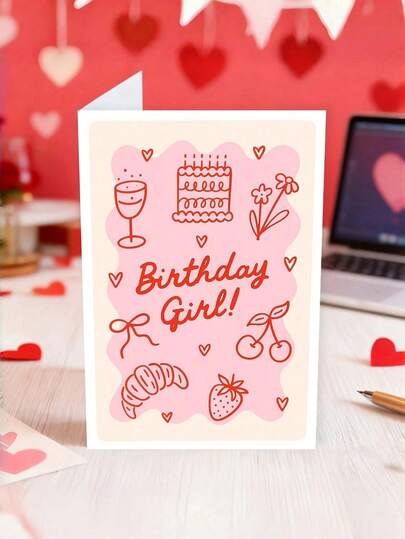 Thiệp chúc mừng sinh nhật hình vẽ lượn sóng màu hồng kèm phong bì - Thiệp sinh nhật dễ thương phù hợp cho chị em gái, bạn thân và bạn gái, tuyệt vời cho sinh nhật lần thứ 16, 18 và 21, bên trong để trống để viết, thiệp gói quà sinh nhật lần thứ nhất, đồ dùng gói quà sinh nhật lần thứ nhất, thiệp chúc mừng sinh nhật kèm tiền mặt, quà tặng tiệc sinh nhật, đồ trang trí sinh nhật, đồ dùng tiệc sinh nhật, đồ trang trí tiệc sinh nhật, quà tặng tiệc