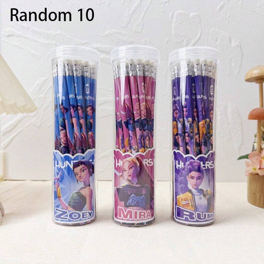 Hasbro Bộ 10 bút chì hình thợ săn phù thủy có tẩy, bút chì gỗ đã được gọt sẵn, thích hợp làm quà tặng Giáng sinh, Halloween, sinh nhật, tựu trường, văn phòng phẩm, quà tặng cho fan K-Pop, dụng cụ viết và vẽ chất lượng cao. - Nhiều màu - Xem 1