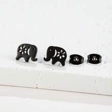 1Pair Stainless Steel Animal Enthic Elephant Stud Earrings For Women Cartoon Gifts - GED278 - View 9
