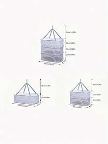 1 pieza Red plegable anti-moscas para secado, deshidratador de alimentos, uso doméstico en balcón para conservación de pescado, verduras, red portátil anti-insectos - Ver 3