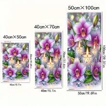 1 Bộ tranh đính đá tròn 5D, nến hoa, bộ tranh thêu thủ công, thích hợp cho người lớn mới bắt đầu, quà tặng trang trí tường văn phòng tại nhà - Nhiều màu - Xem 7