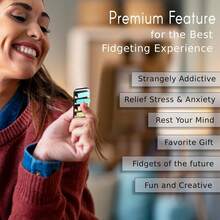 Rainbow Metal 5-Key Popper Fidget Toy, Portable Stress Relief Hand Slider, Satisfying Click Sound Sensory Gadget, Desk Accessory For Relaxing, Enhancing Focus, Anxiety Relief, Tactile Fidget Slider For Daily Use, Travel & Office, Cool Metallic Fidget Popper For Stress Reduction - Multicolor - View 6
