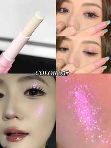 1 pieza Barra de Sombra de Ojos con Brillo Perlado y Purpurina, Lápiz de Sombra de Ojos de Larga Duración Resistente al Agua y a las Manchas con Efecto Iluminador, Aplicación Portátil de Una Sola Pasada - Multicolor - Ver 10