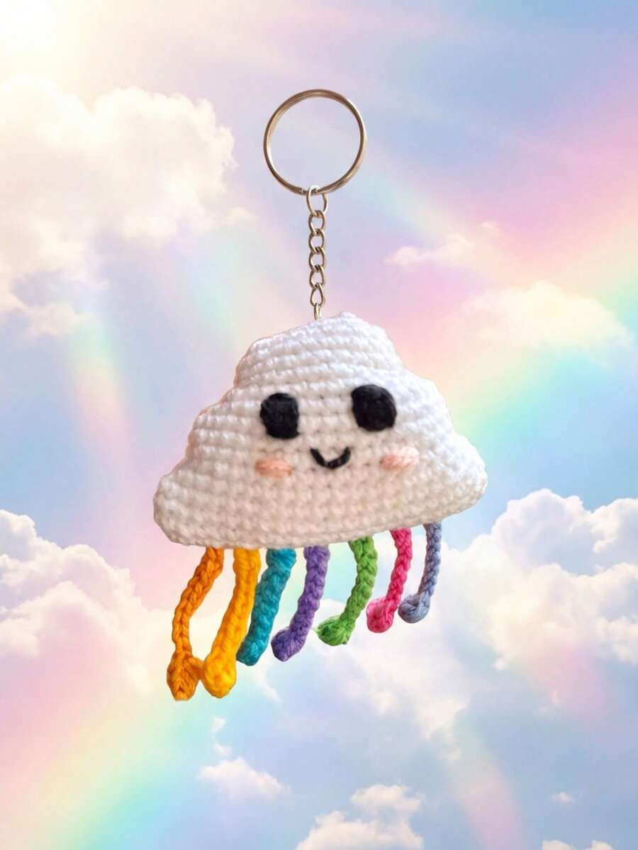 Llavero de Tela Hecho a Mano Artesanal Suave Resistente Diseño Único Grande - Multicolor - Ver 1