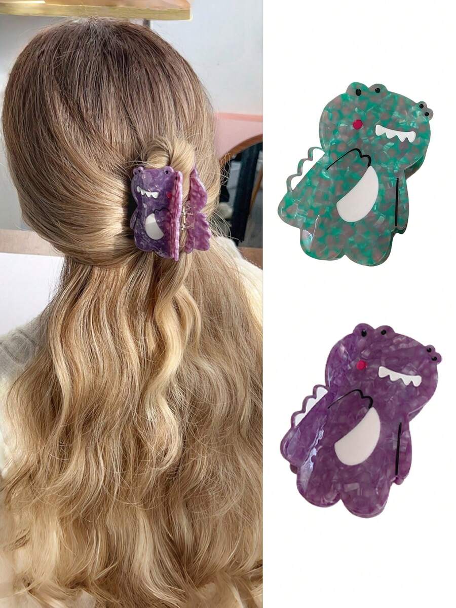 1pc Cute Dinosaur Acetate Hair Claw Clip For Women - Multicolor - View 1