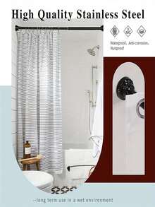 2 piezas Barra telescópica ajustable de acero inoxidable 304 - Barra multifuncional para armario, barra de cortina de ducha, barra de cortina, organizador del hogar - Multicolor - Ver 3